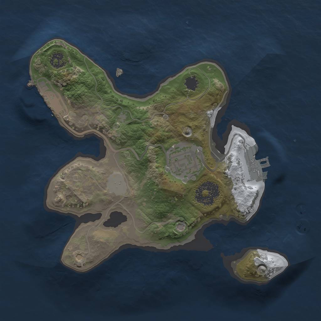 Rust Map: Procedural Map, Size: 2000, Seed: 32714, 8 Monuments
