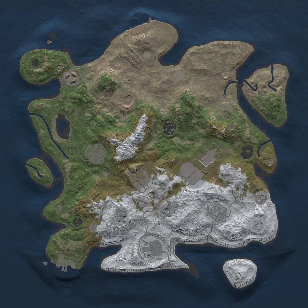 Rust Map: Procedural Map, Size: 3500, Seed: 968184131, 18 Monuments