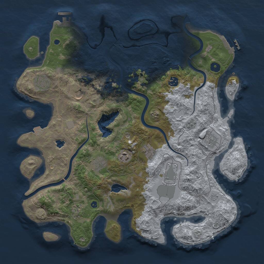 Rust Map: Procedural Map, Size: 4000, Seed: 1924034576, 16 Monuments