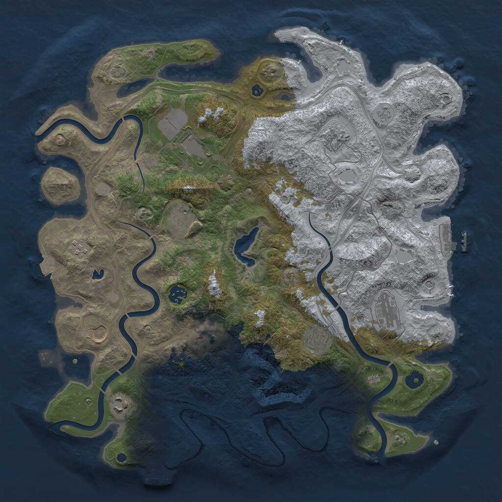Rust Map: Procedural Map, Size: 4250, Seed: 25787, 16 Monuments