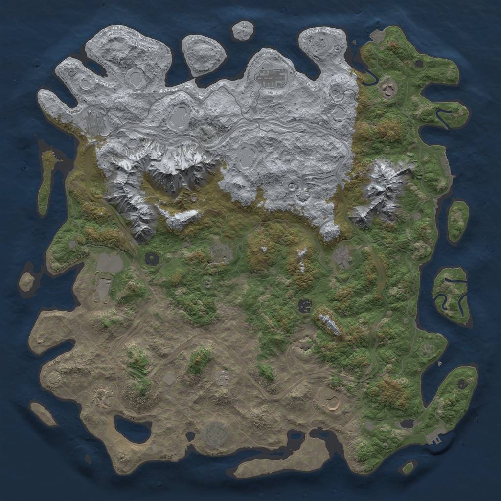 Rust Map: Procedural Map, Size: 5200, Seed: 2016719670, 19 Monuments