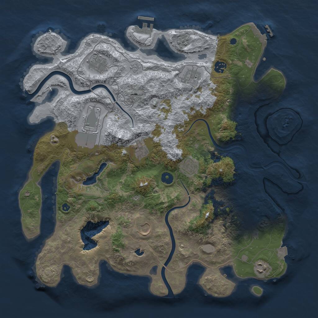 Rust Map: Procedural Map, Size: 4000, Seed: 1457065276, 15 Monuments