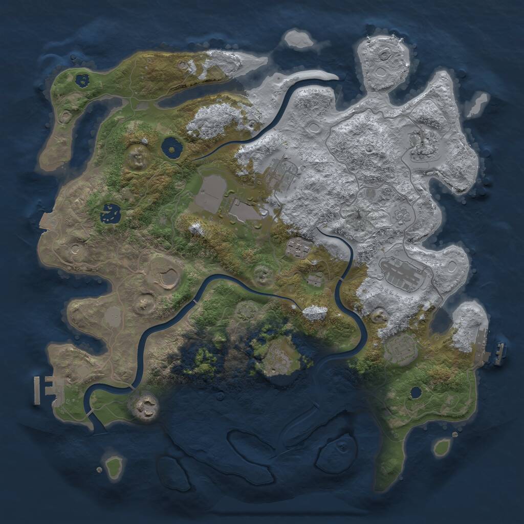 Rust Map: Procedural Map, Size: 3750, Seed: 311714173, 16 Monuments