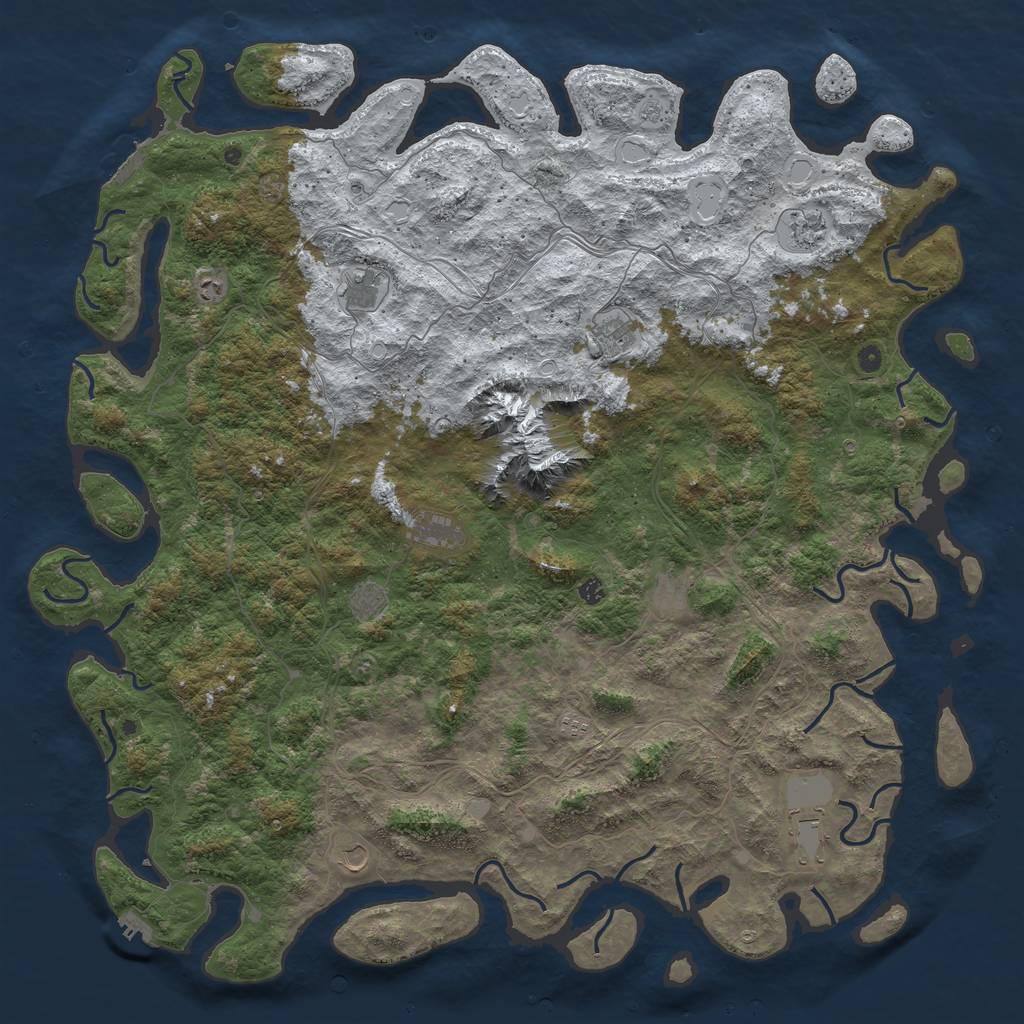 Rust Map: Procedural Map, Size: 6000, Seed: 88, 20 Monuments