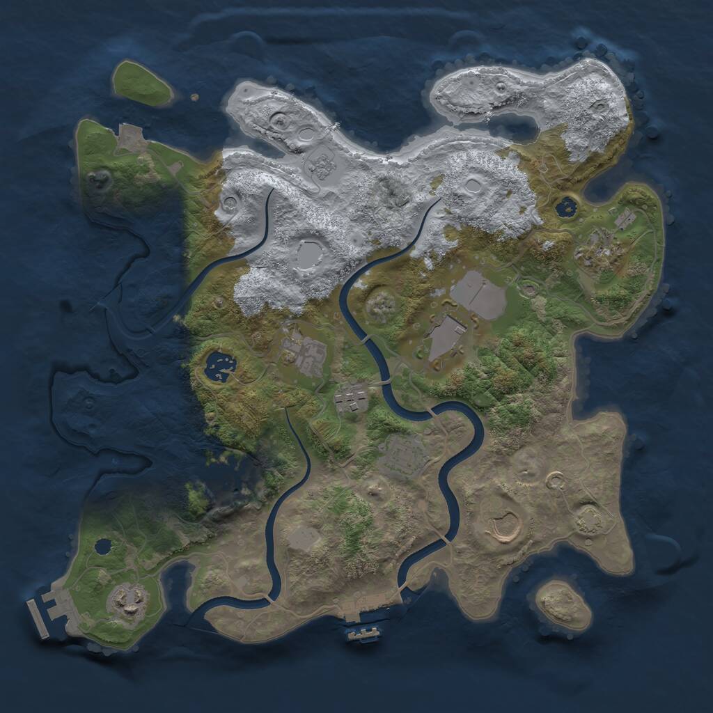 Rust Map: Procedural Map, Size: 3500, Seed: 103214837, 15 Monuments