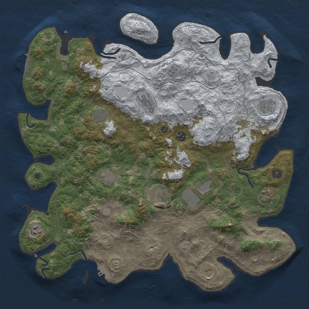 Rust Map: Procedural Map, Size: 4500, Seed: 192311067, 20 Monuments