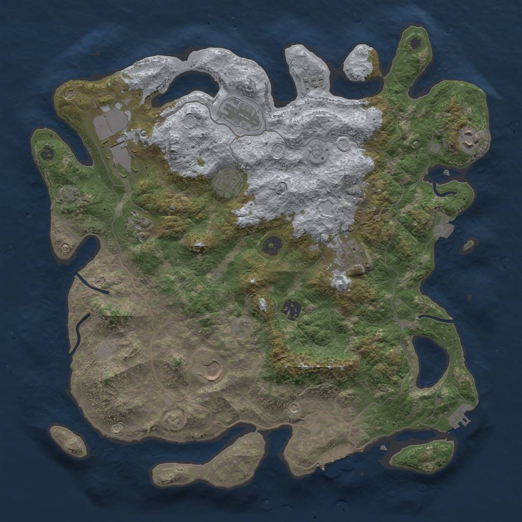 Rust Map: Procedural Map, Size: 4000, Seed: 11454519, 17 Monuments
