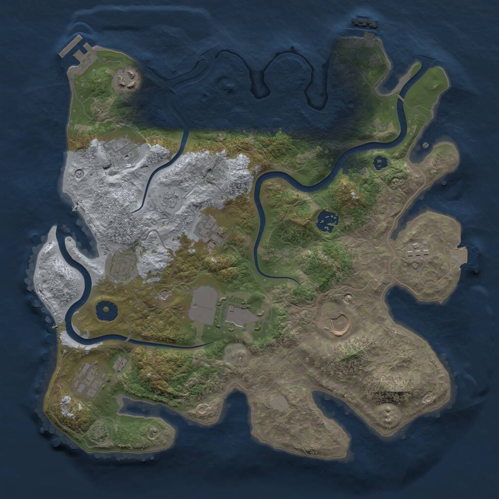 Rust Map: Procedural Map, Size: 3500, Seed: 807550896, 15 Monuments