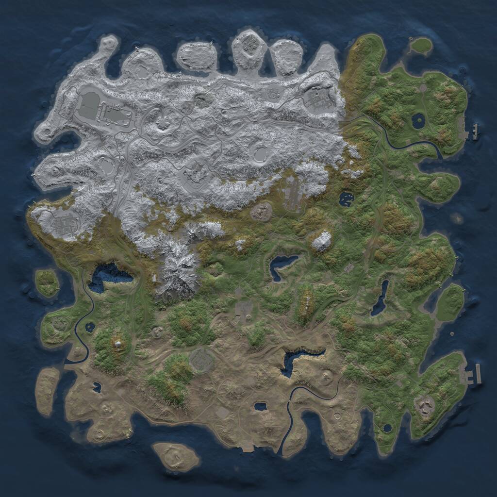 Rust Map: Procedural Map, Size: 5000, Seed: 6898616, 16 Monuments