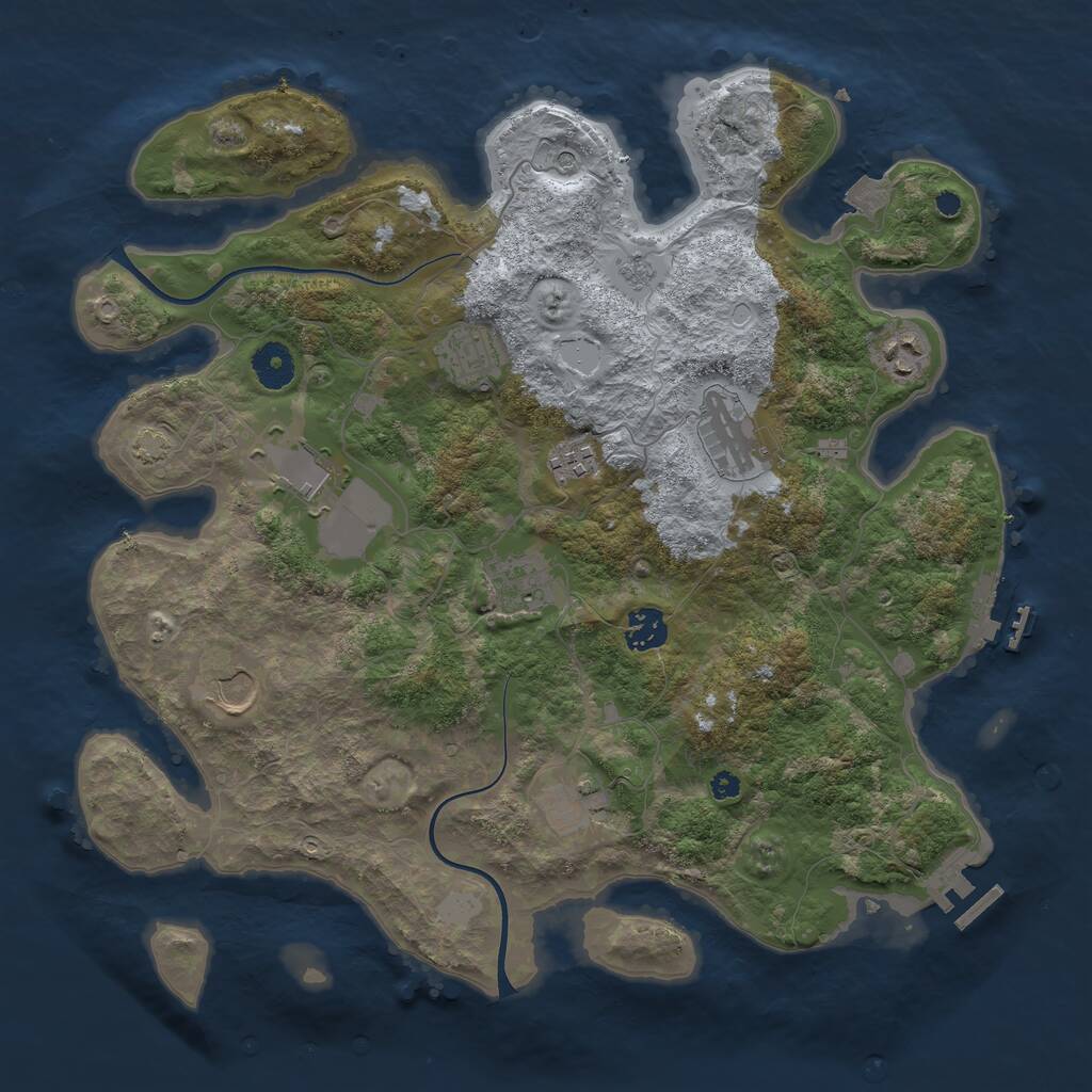Rust Map: Procedural Map, Size: 3750, Seed: 1682721349, 15 Monuments