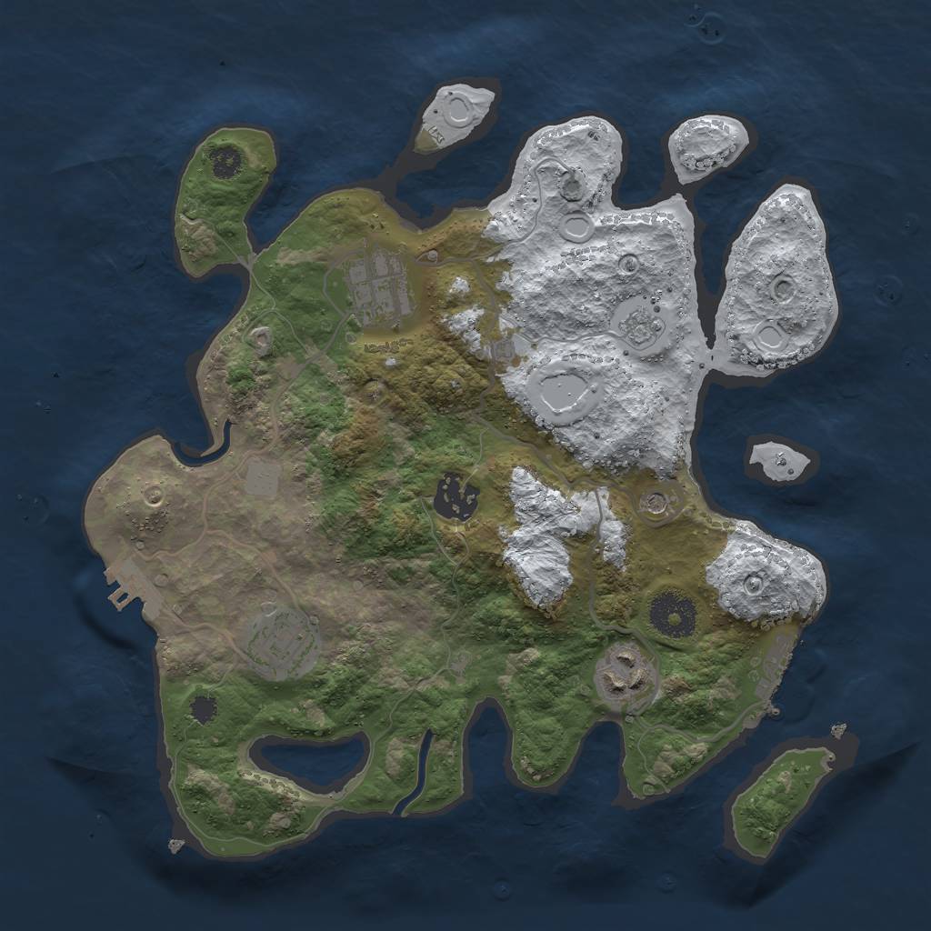 Rust Map: Procedural Map, Size: 3000, Seed: 106797702, 13 Monuments