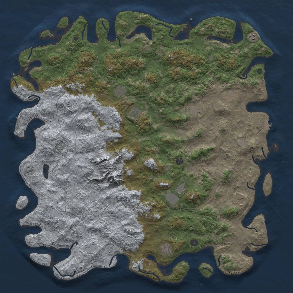 Rust Map: Procedural Map, Size: 5800, Seed: 1254637860, 20 Monuments
