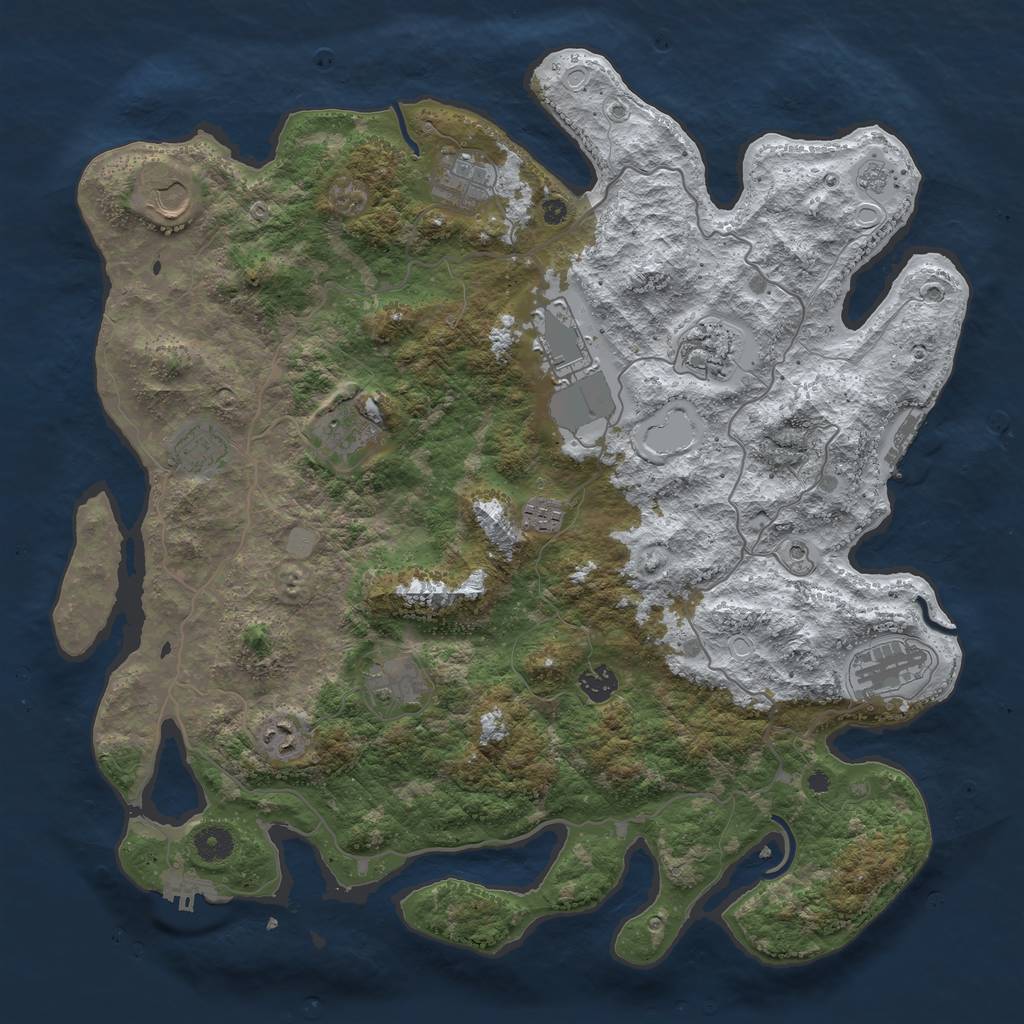 Rust Map: Procedural Map, Size: 4200, Seed: 349947137, 20 Monuments