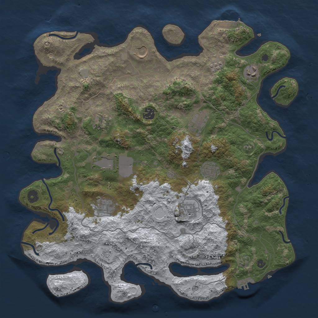 Rust Map: Procedural Map, Size: 4000, Seed: 59889562, 19 Monuments