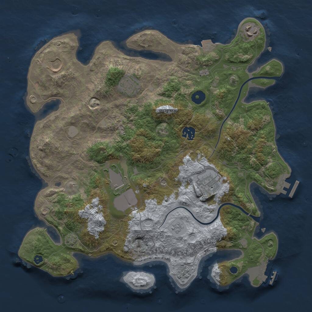 Rust Map: Procedural Map, Size: 3500, Seed: 1776559926, 13 Monuments