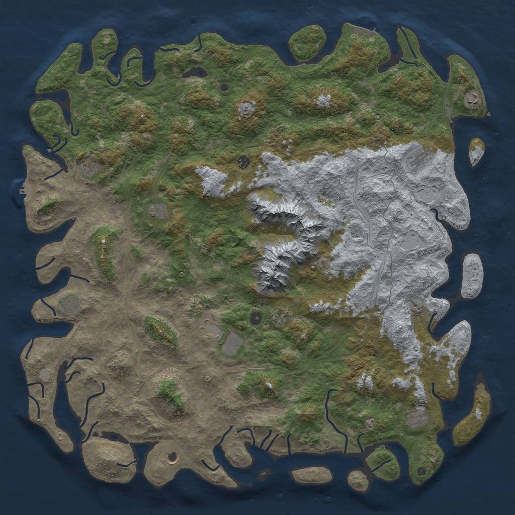 Rust Map: Procedural Map, Size: 6000, Seed: 4352342, 20 Monuments