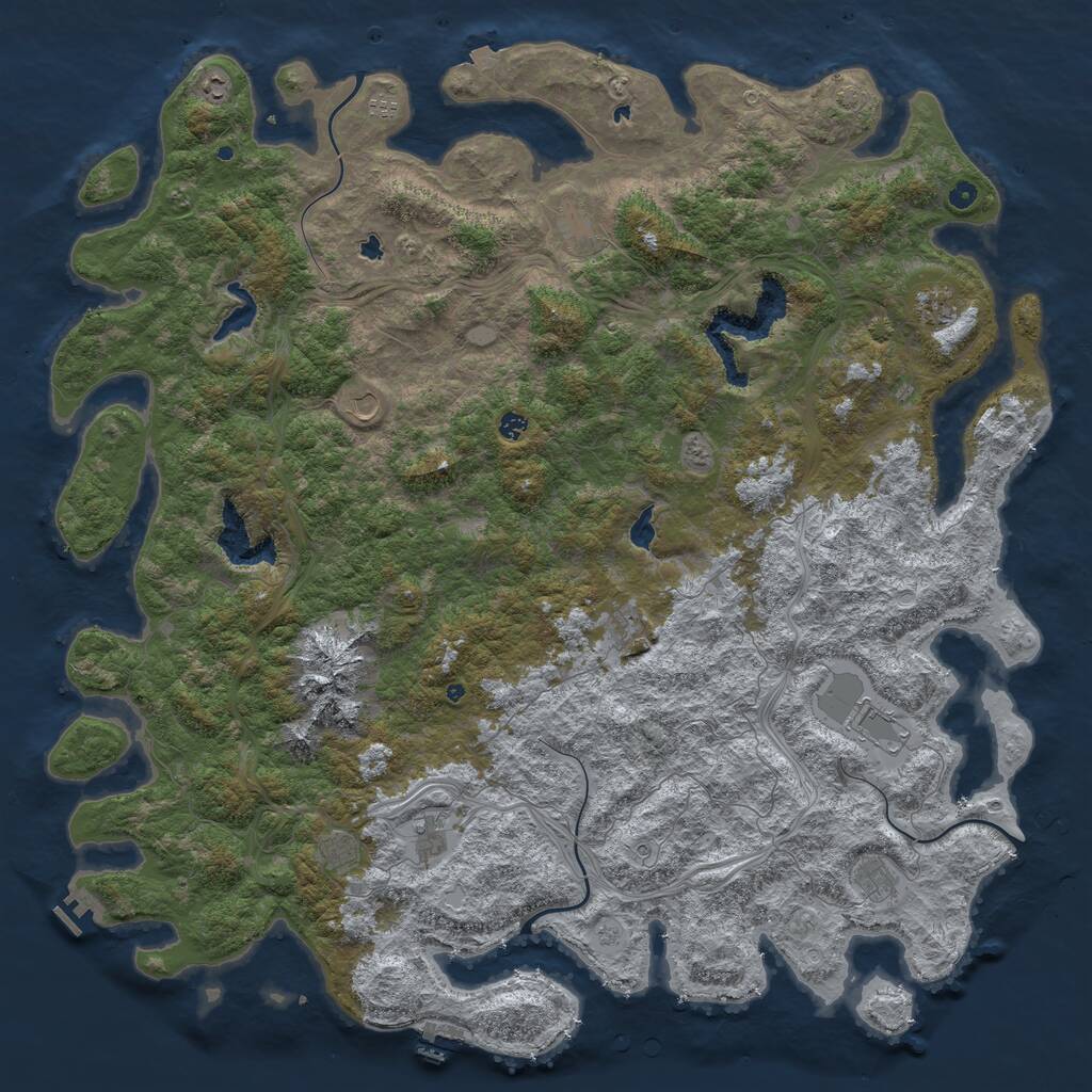 Rust Map: Procedural Map, Size: 6000, Seed: 1749391770, 17 Monuments