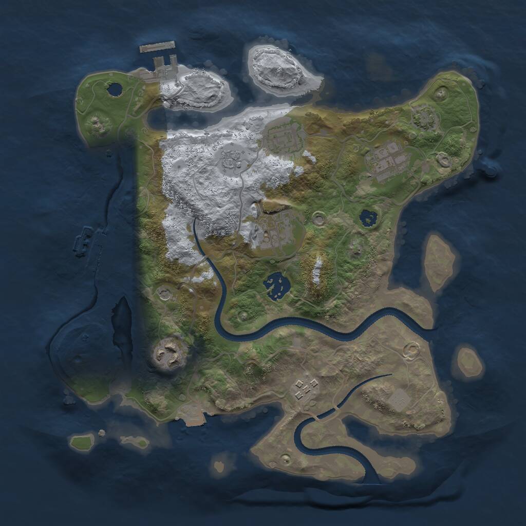 Rust Map: Procedural Map, Size: 3000, Seed: 23565, 12 Monuments