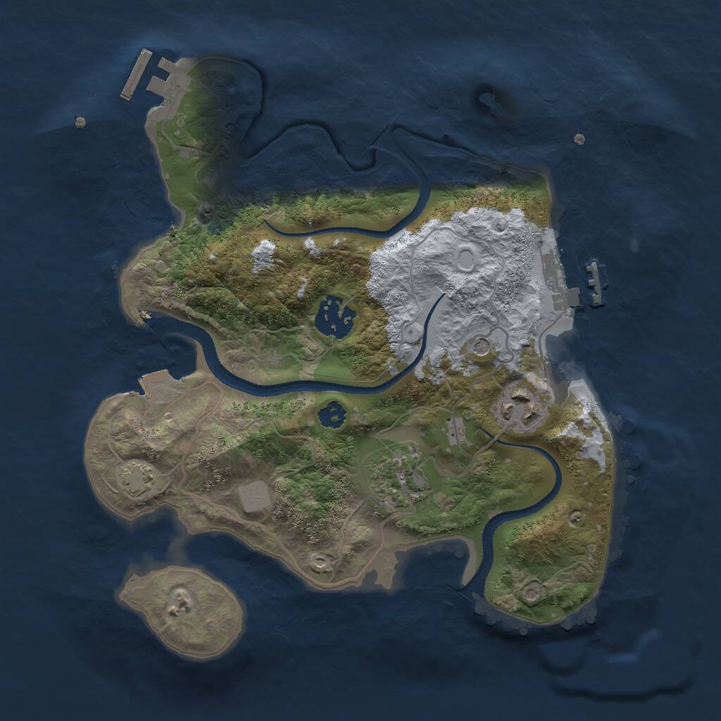 Rust Map: Procedural Map, Size: 2700, Seed: 1701958009, 8 Monuments