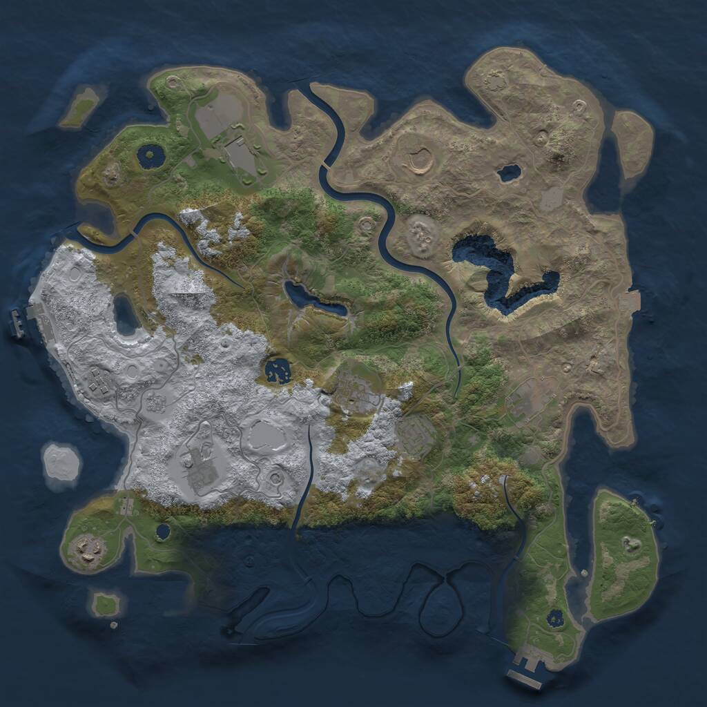 Rust Map: Procedural Map, Size: 4000, Seed: 39359, 15 Monuments