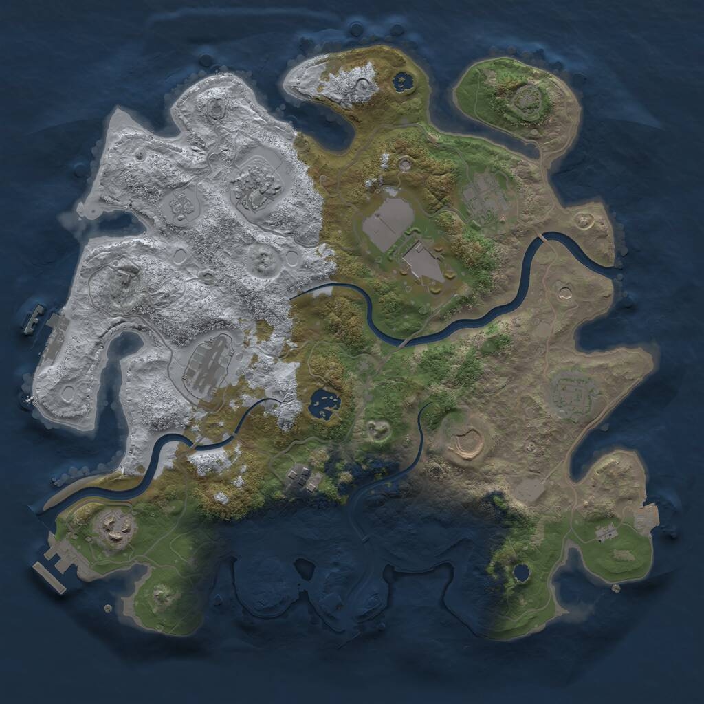 Rust Map: Procedural Map, Size: 3500, Seed: 18978, 15 Monuments