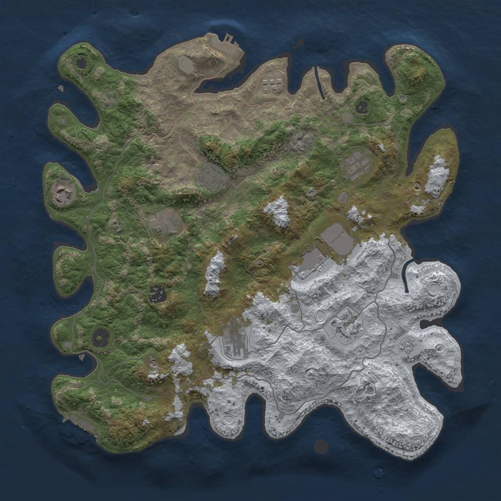 Rust Map: Procedural Map, Size: 4000, Seed: 619777, 18 Monuments