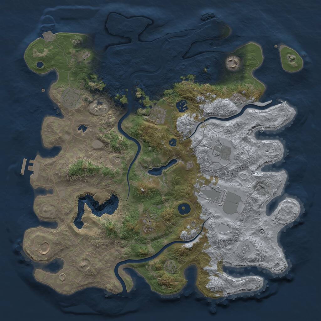 Rust Map: Procedural Map, Size: 4000, Seed: 987213, 15 Monuments