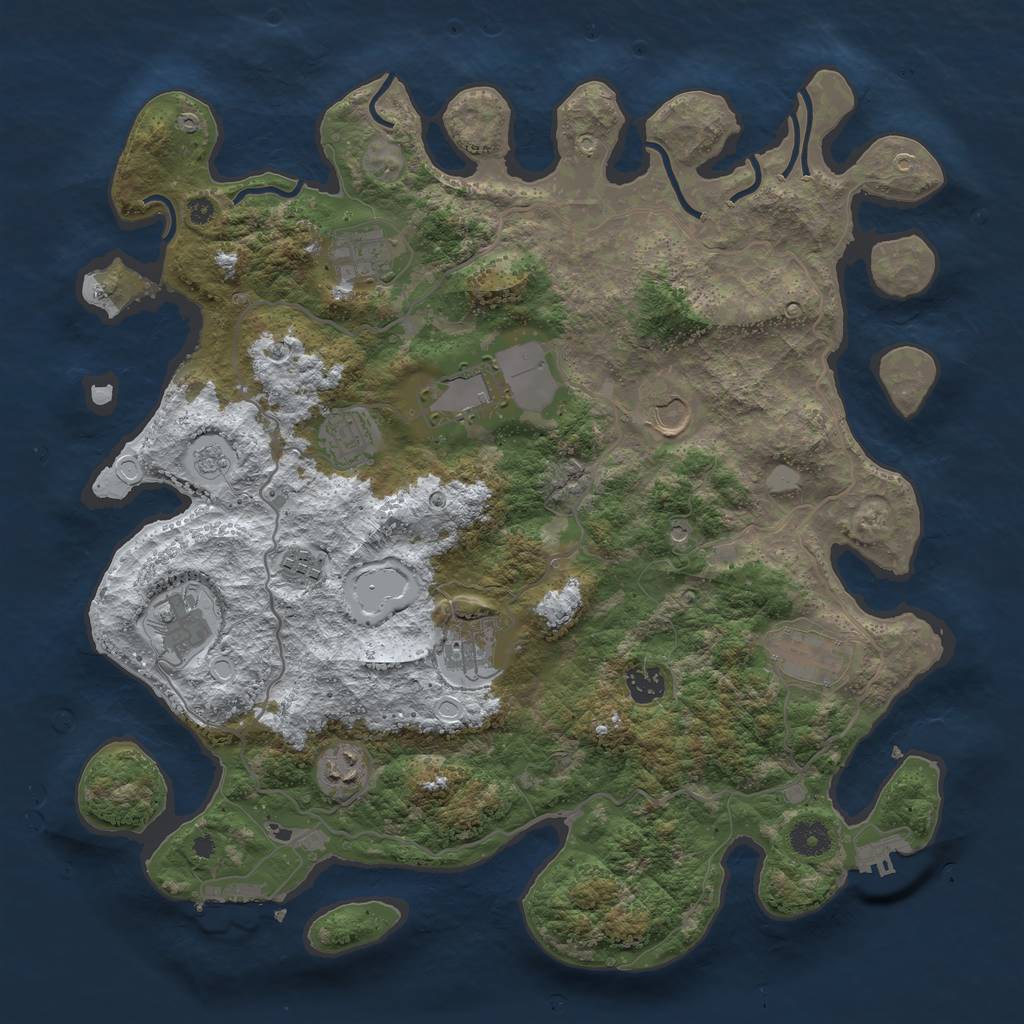 Rust Map: Procedural Map, Size: 4000, Seed: 235009, 19 Monuments