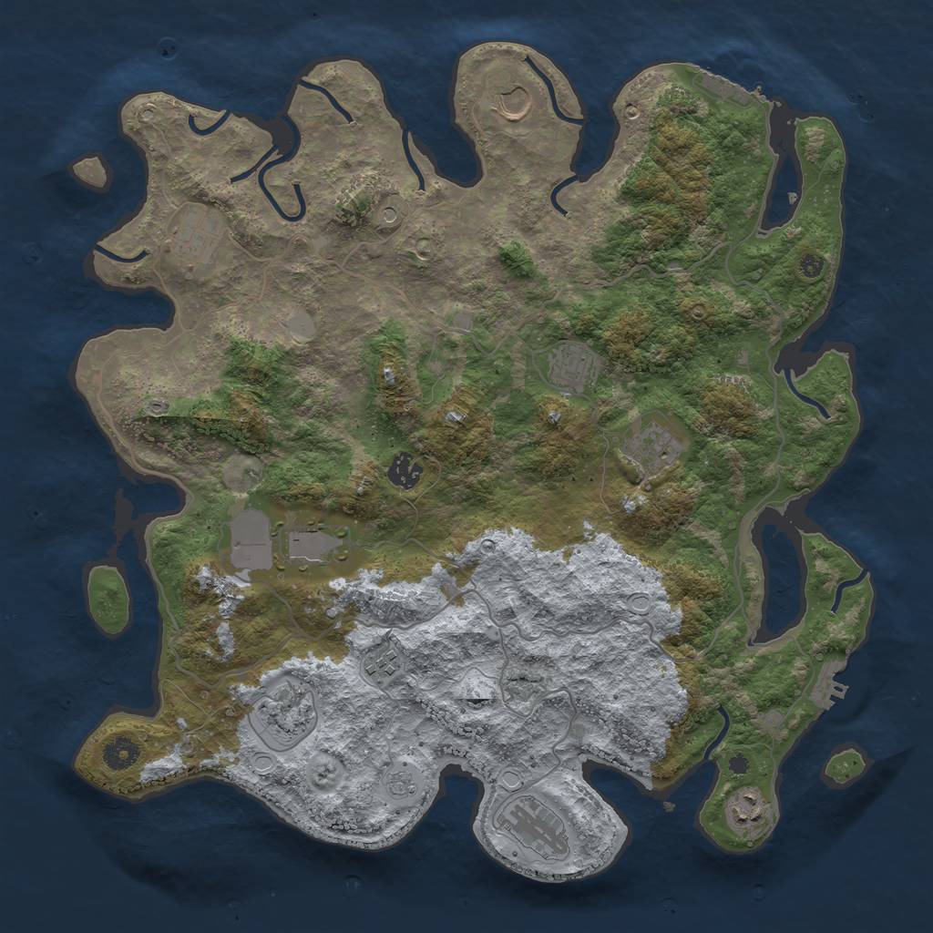 Rust Map: Procedural Map, Size: 4100, Seed: 730582632, 19 Monuments