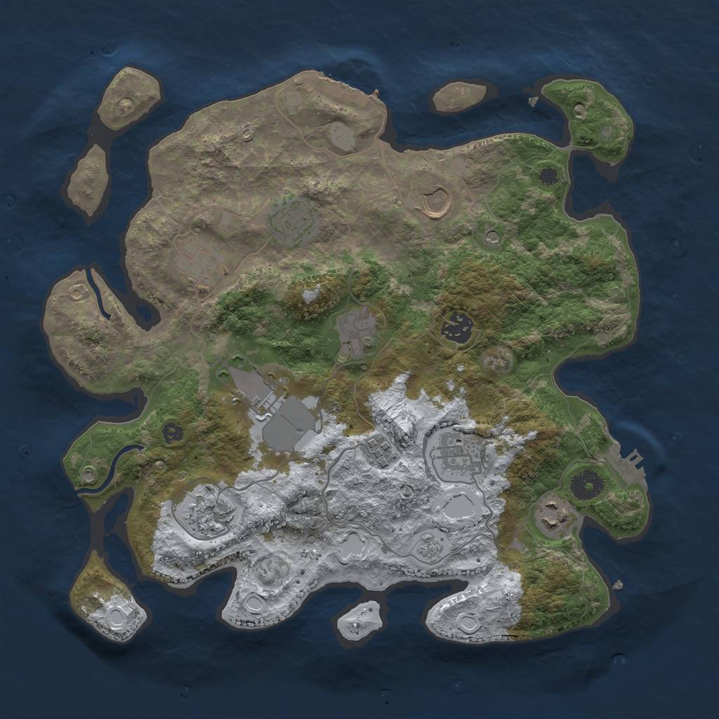 Rust Map: Procedural Map, Size: 3500, Seed: 1447730643, 19 Monuments