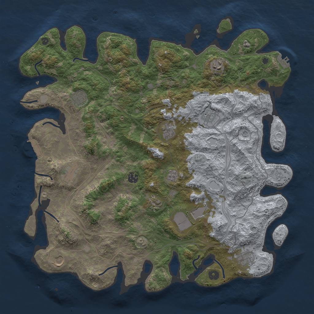 Rust Map: Procedural Map, Size: 4500, Seed: 5540, 20 Monuments