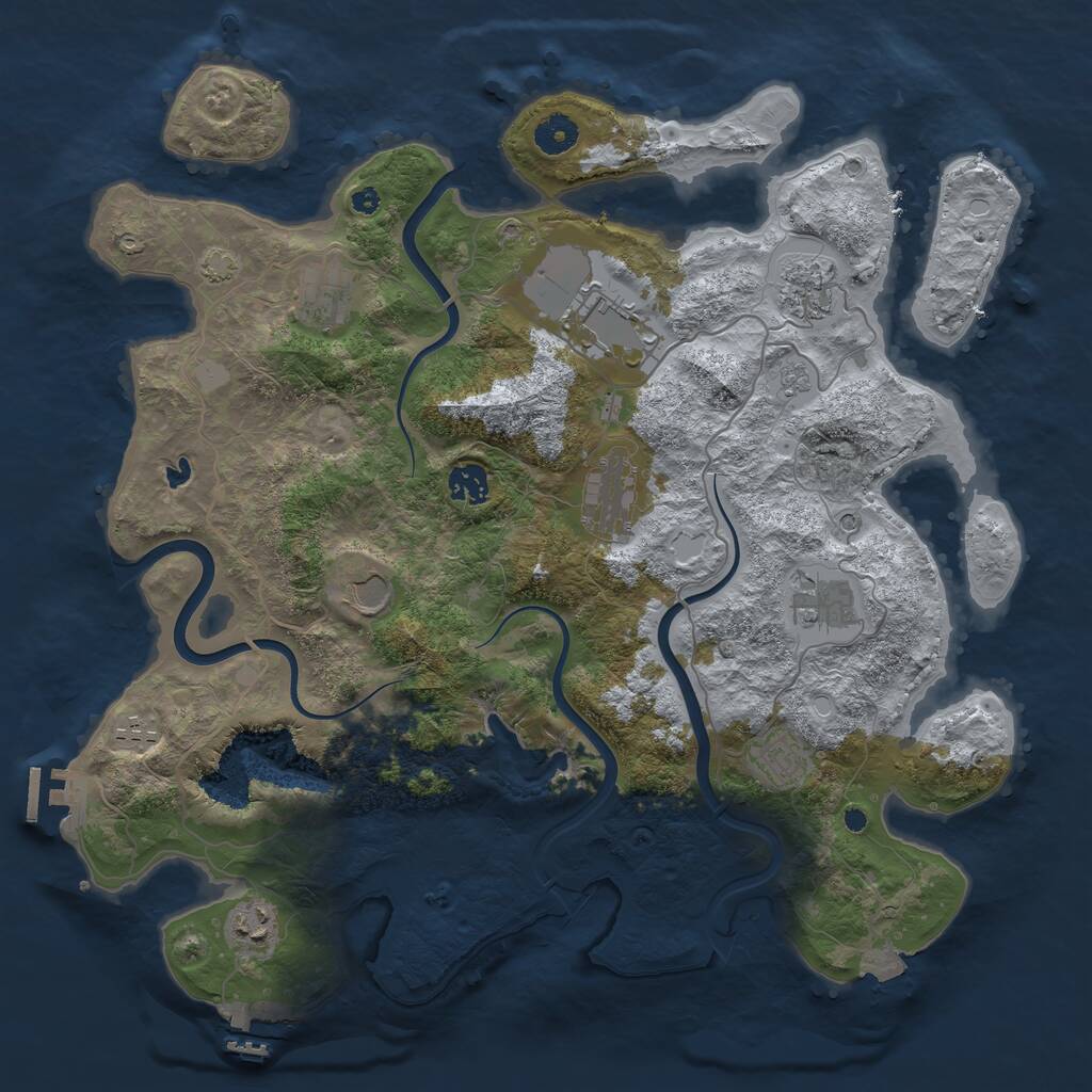 Rust Map: Procedural Map, Size: 4000, Seed: 1941, 16 Monuments