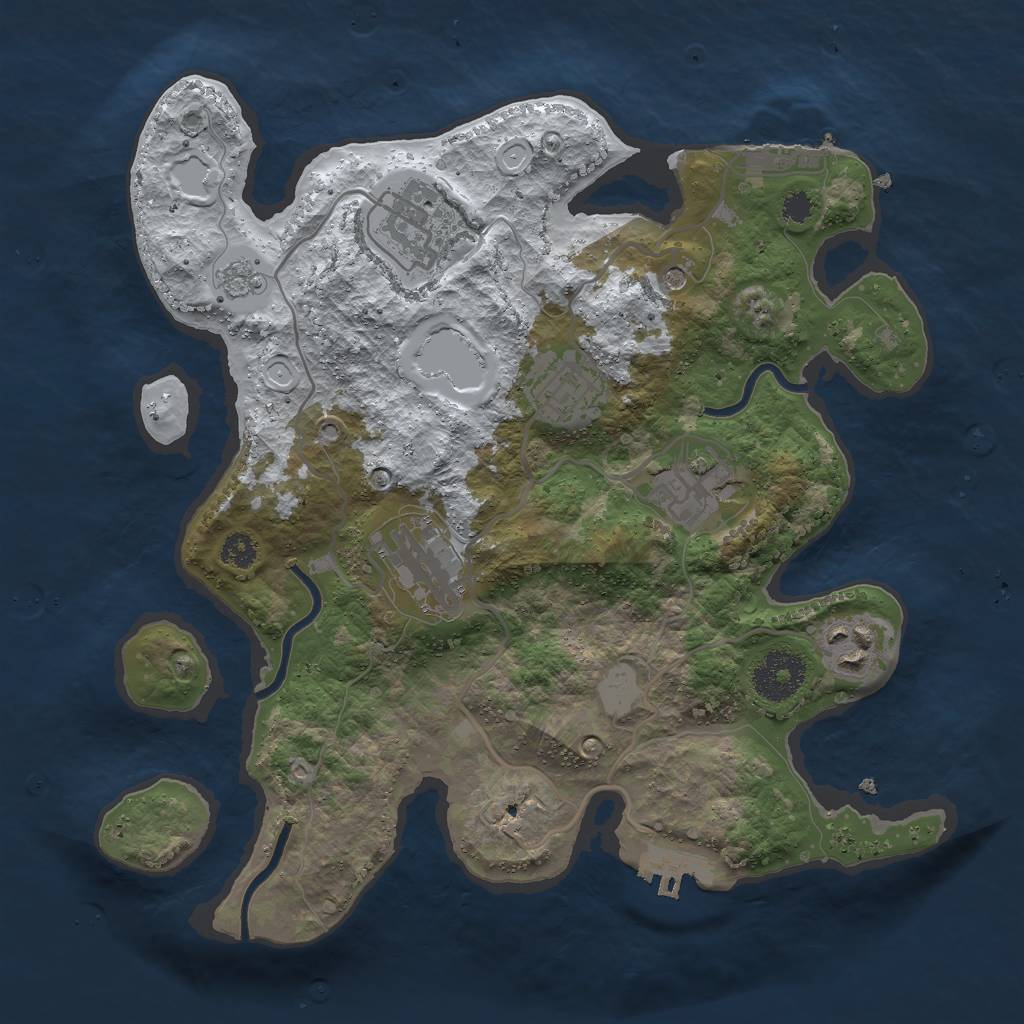 Rust Map: Procedural Map, Size: 3000, Seed: 2083547162, 14 Monuments