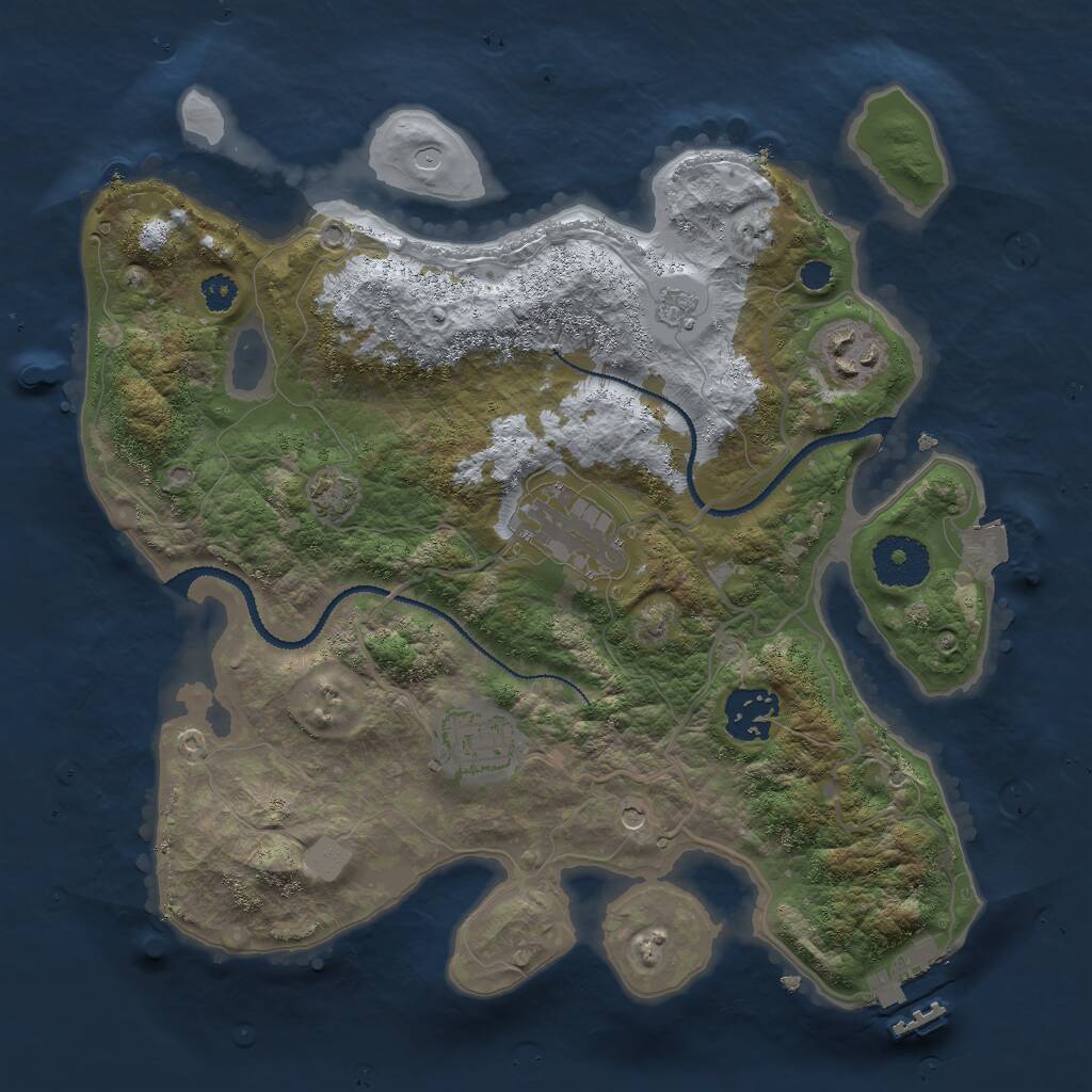Rust Map: Procedural Map, Size: 3000, Seed: 16869, 9 Monuments