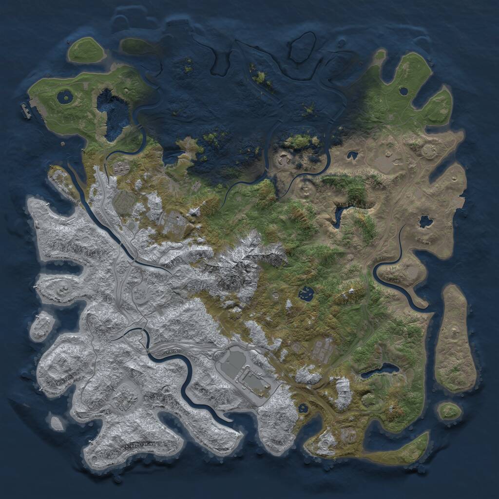 Rust Map: Procedural Map, Size: 5000, Seed: 99994158, 15 Monuments