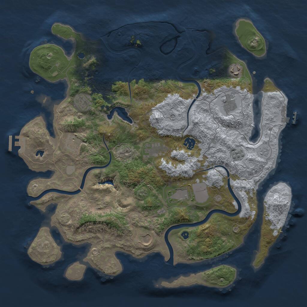 Rust Map: Procedural Map, Size: 4000, Seed: 30162321, 15 Monuments
