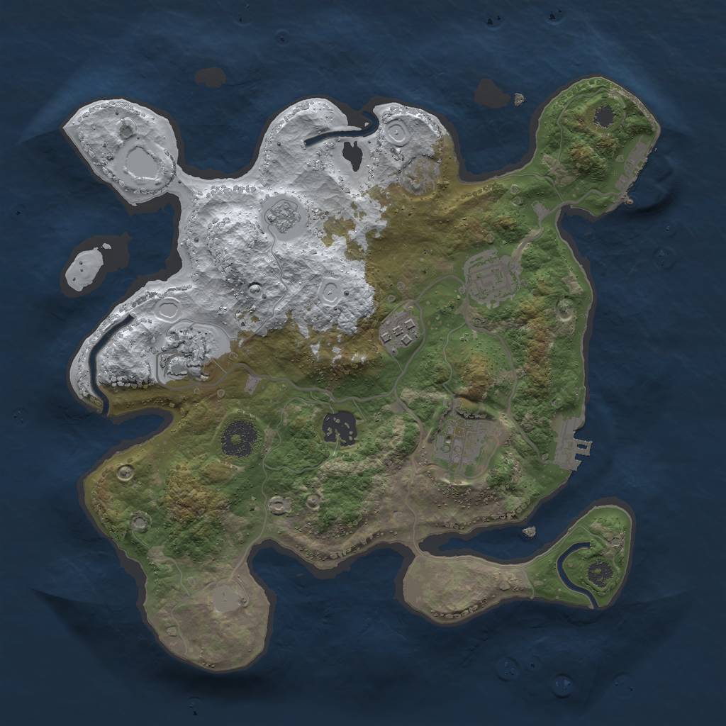 Rust Map: Procedural Map, Size: 3000, Seed: 1212681712, 13 Monuments