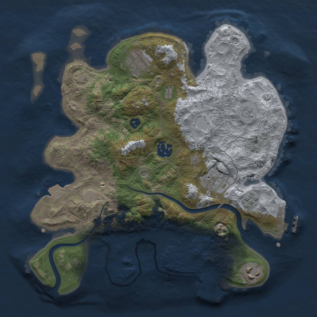 Rust Map: Procedural Map, Size: 3000, Seed: 1469256845, 11 Monuments
