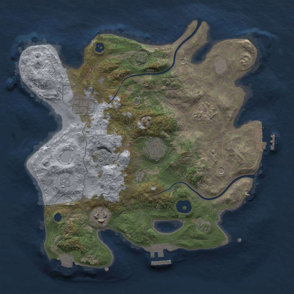 Rust Map: Procedural Map, Size: 3000, Seed: 2922, 11 Monuments