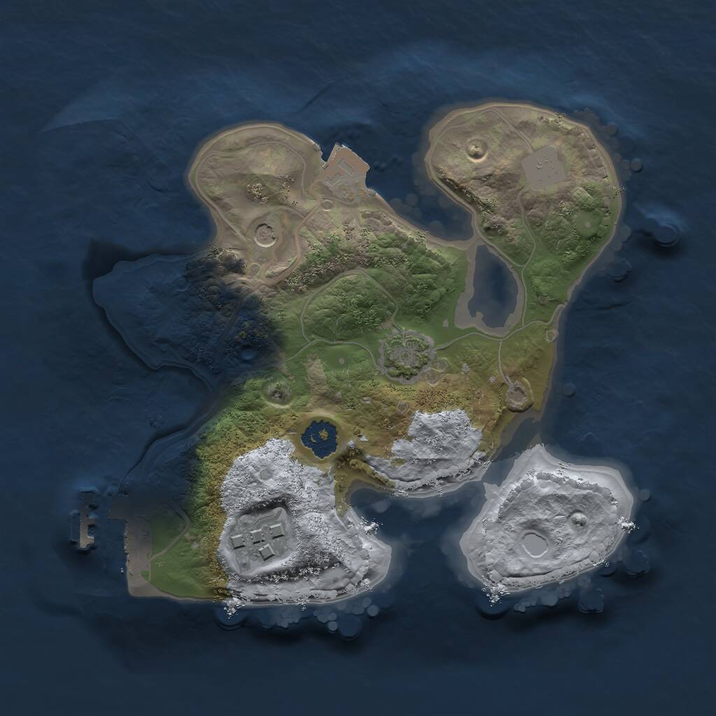 Rust Map: Procedural Map, Size: 2000, Seed: 1948972270, 5 Monuments