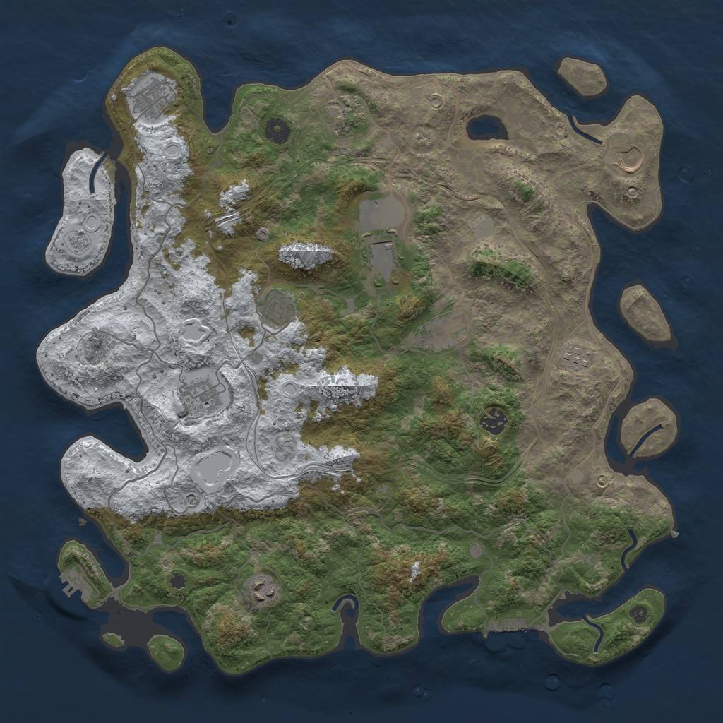 Rust Map: Procedural Map, Size: 4250, Seed: 65408621, 19 Monuments