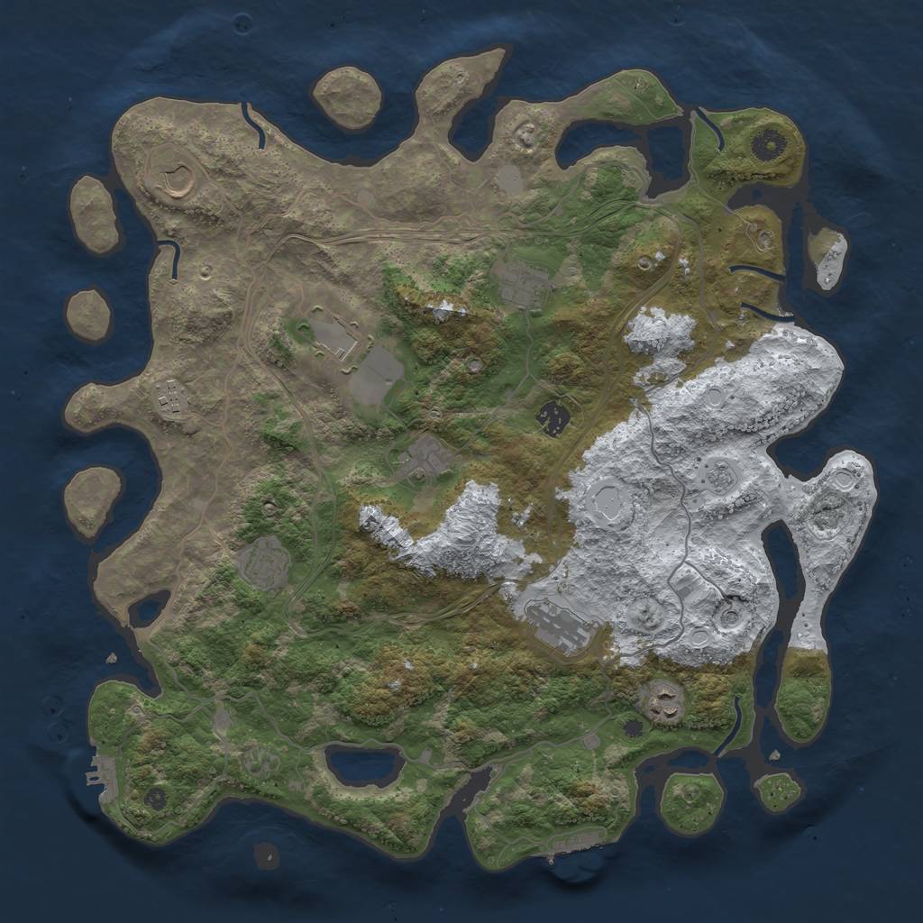 Rust Map: Procedural Map, Size: 4250, Seed: 970152709, 18 Monuments