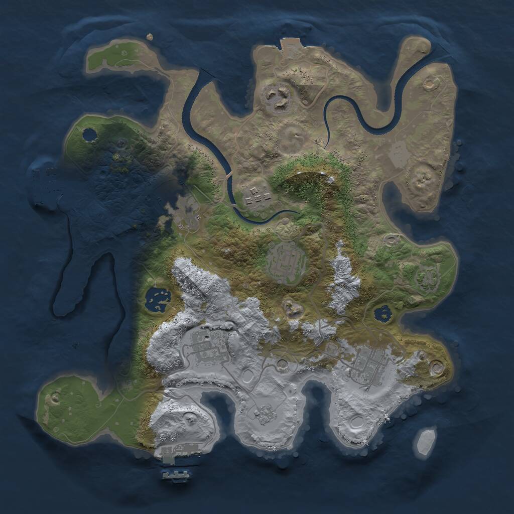 Rust Map: Procedural Map, Size: 3000, Seed: 24152, 13 Monuments