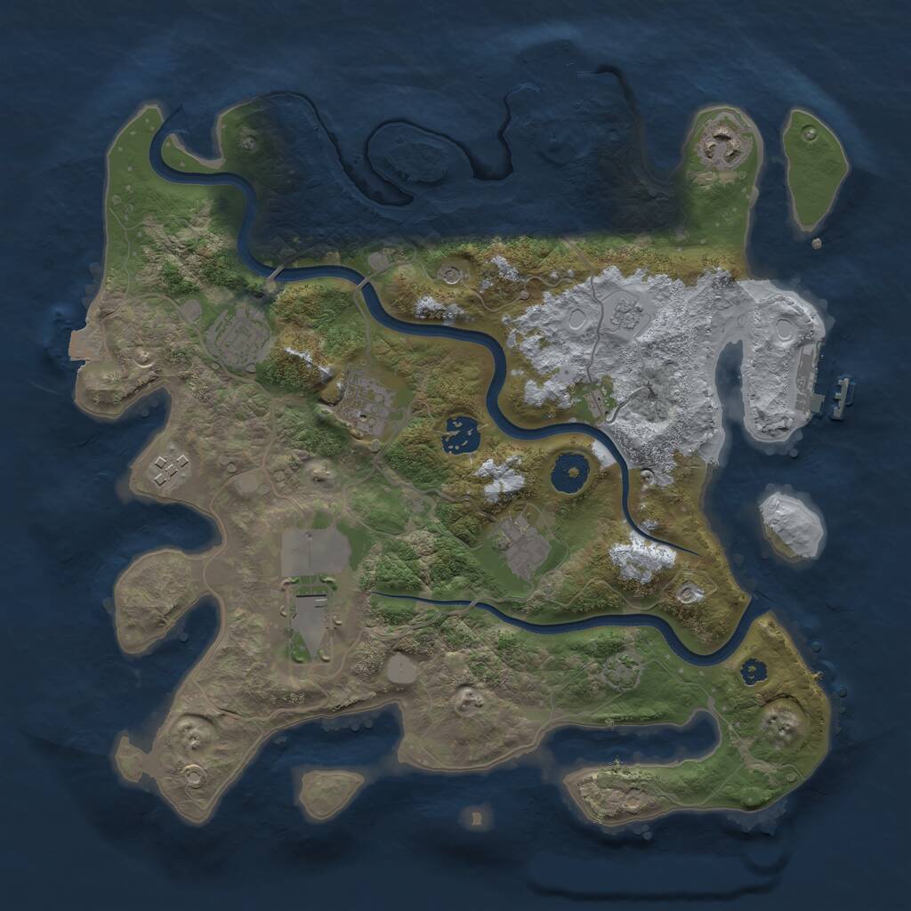 Rust Map: Procedural Map, Size: 3500, Seed: 1807239332, 13 Monuments