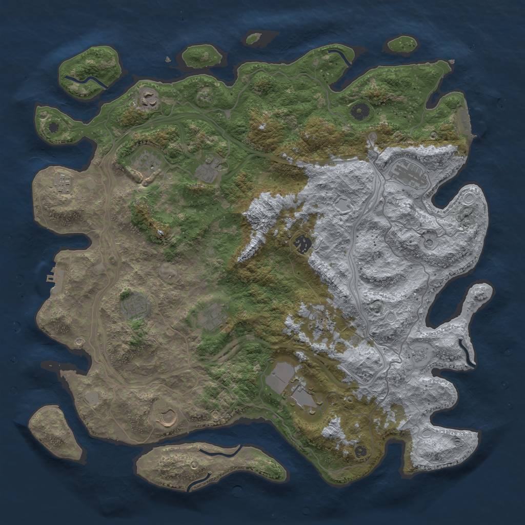Rust Map: Procedural Map, Size: 4500, Seed: 1962025072, 20 Monuments