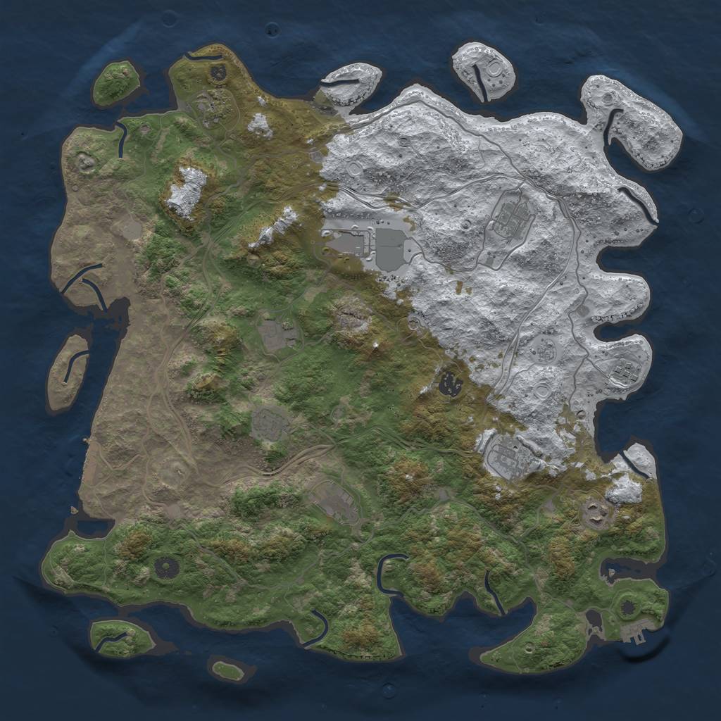 Rust Map: Procedural Map, Size: 4500, Seed: 6434234, 19 Monuments