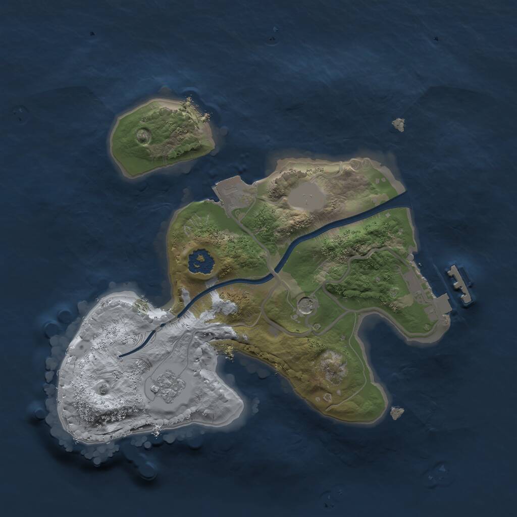Rust Map: Procedural Map, Size: 2000, Seed: 1121, 4 Monuments
