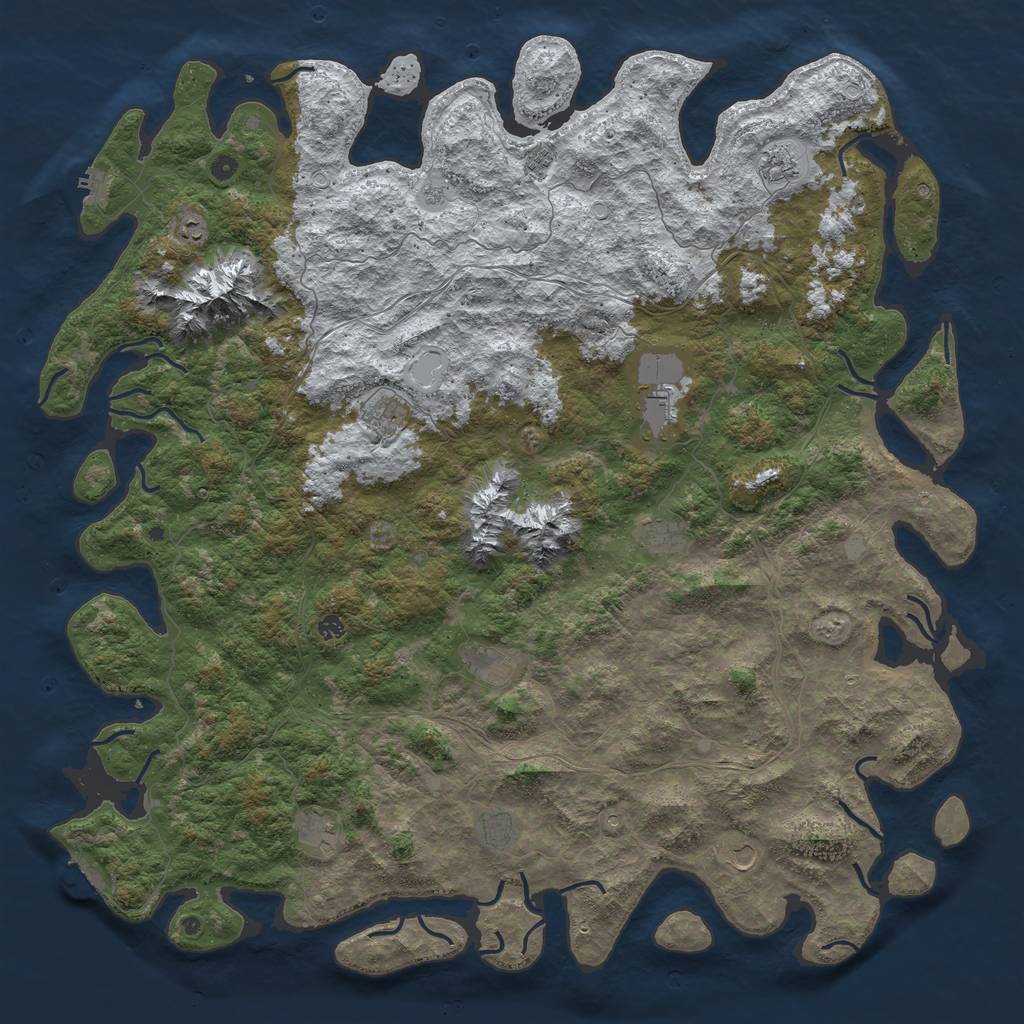 Rust Map: Procedural Map, Size: 6000, Seed: 541615, 20 Monuments