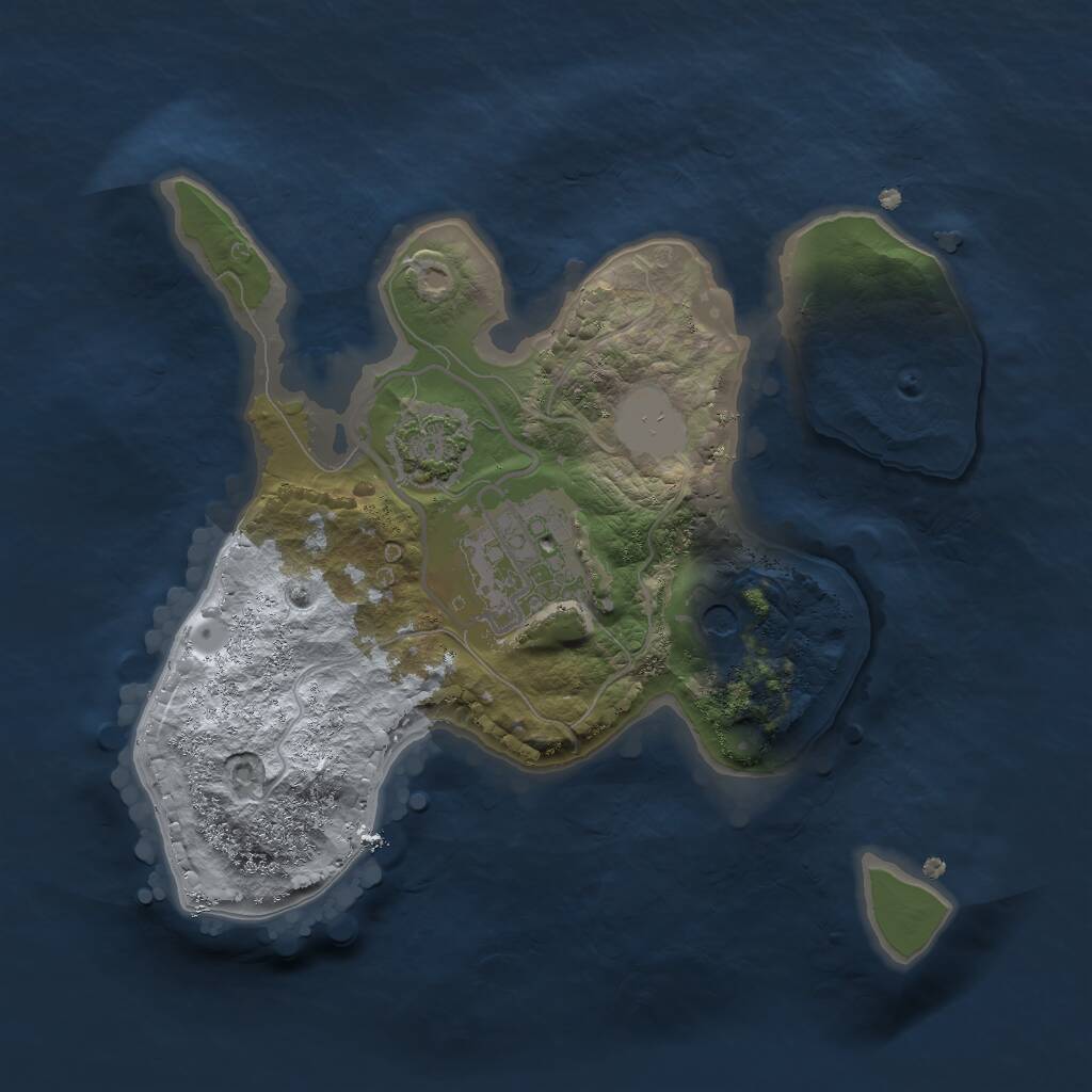 Rust Map: Procedural Map, Size: 2000, Seed: 423205985, 4 Monuments