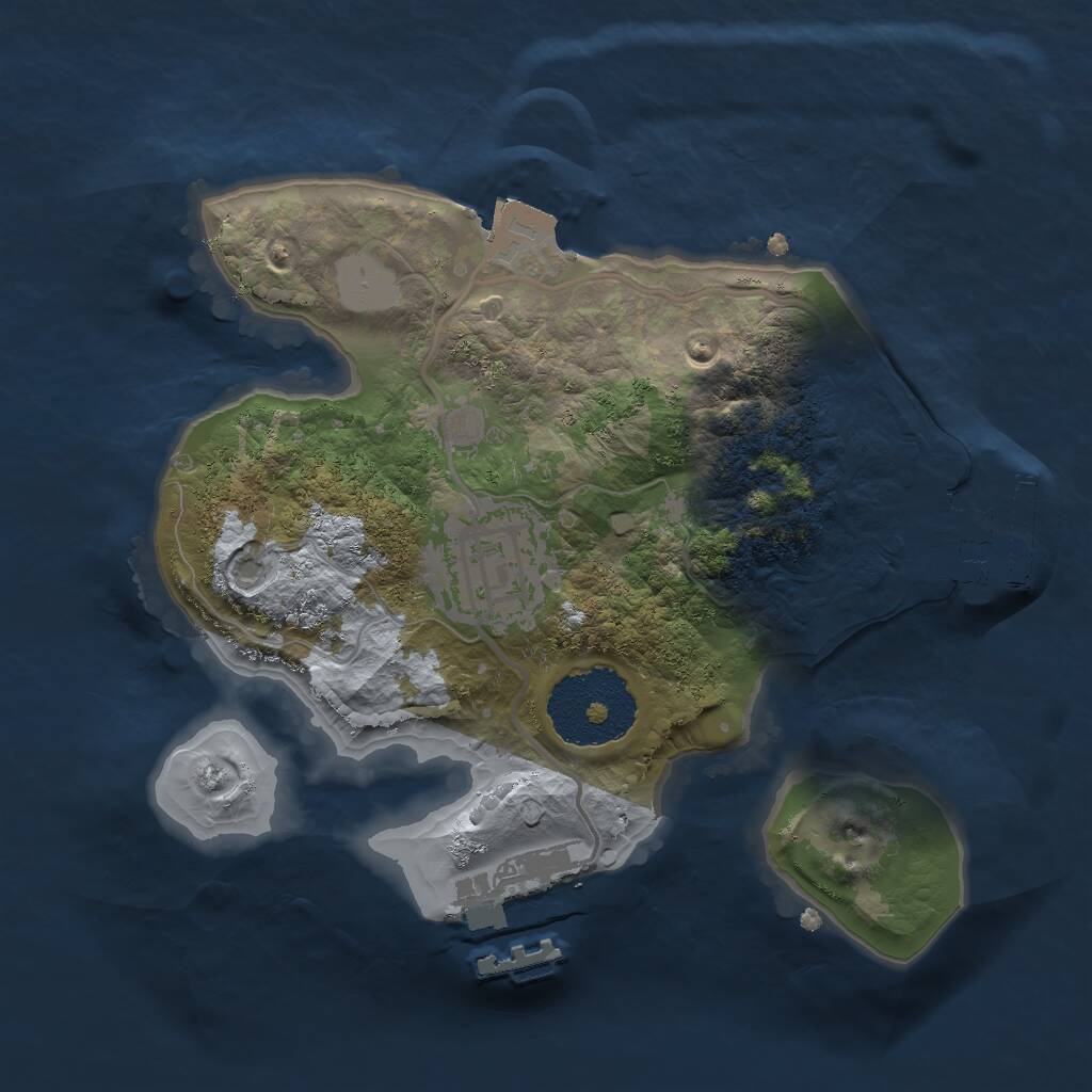 Rust Map: Procedural Map, Size: 2000, Seed: 1892351814, 4 Monuments